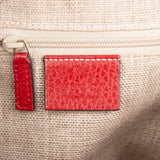 Gucci Red Grained Leather Interlocking GG Top Handle Shoulder Handbag