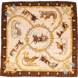 Hermès Plumes et Grelots Silk Carre 90 Scarf Tuch