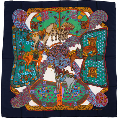 Hermès L'Art des Steppes Silk Carre 90 Scarf Tuch
