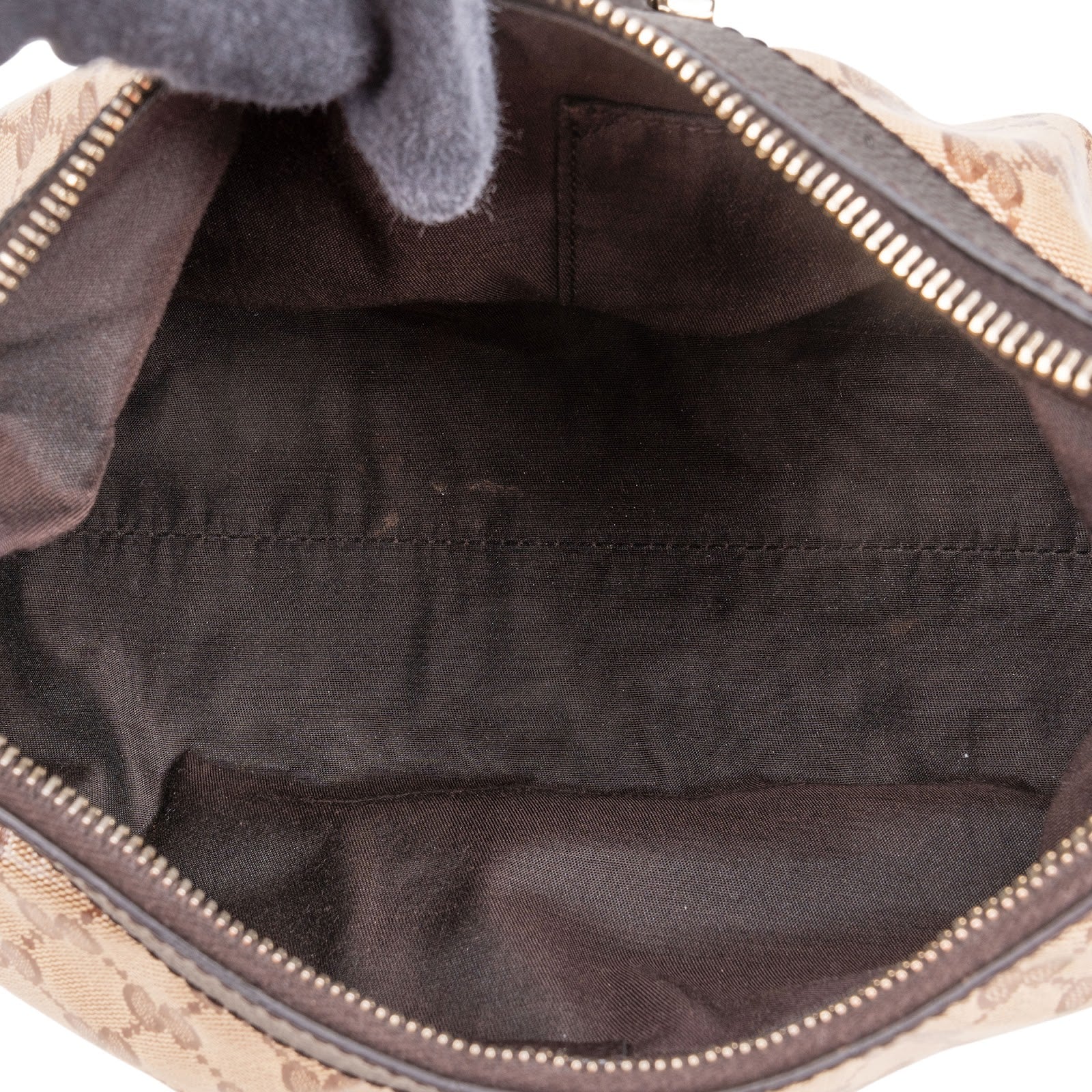 Gucci Monogram GG Patent Abbey Handbag - vintageandkickz