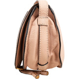 Chloé Rose Grained Leather Marcie Small Saddle Crossbody Bag