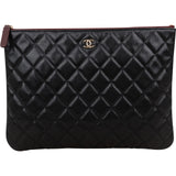 Chanel Quilted Lambskin CC Clutch