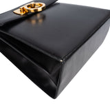 Salvatore Ferragamo Black Leather Gancini Top Handle Handbag