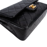 Chanel Quilted Lambskin 24K Gold Small Double Flap Shoulder Bag