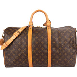 Louis Vuitton Monogram Canvas Keepall 50 Bandoulière Travel Bag
