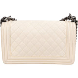 Chanel Quilted Patent Leather Medium Single Flap Boy Crossbody Bag
