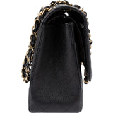 Chanel Quilted Caviar Leather Jumbo Double Flap Crossbody Bag