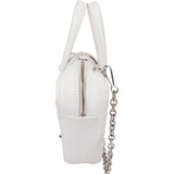 Balenciaga White. Leather Triangle Duffle S Crossbody Handbag