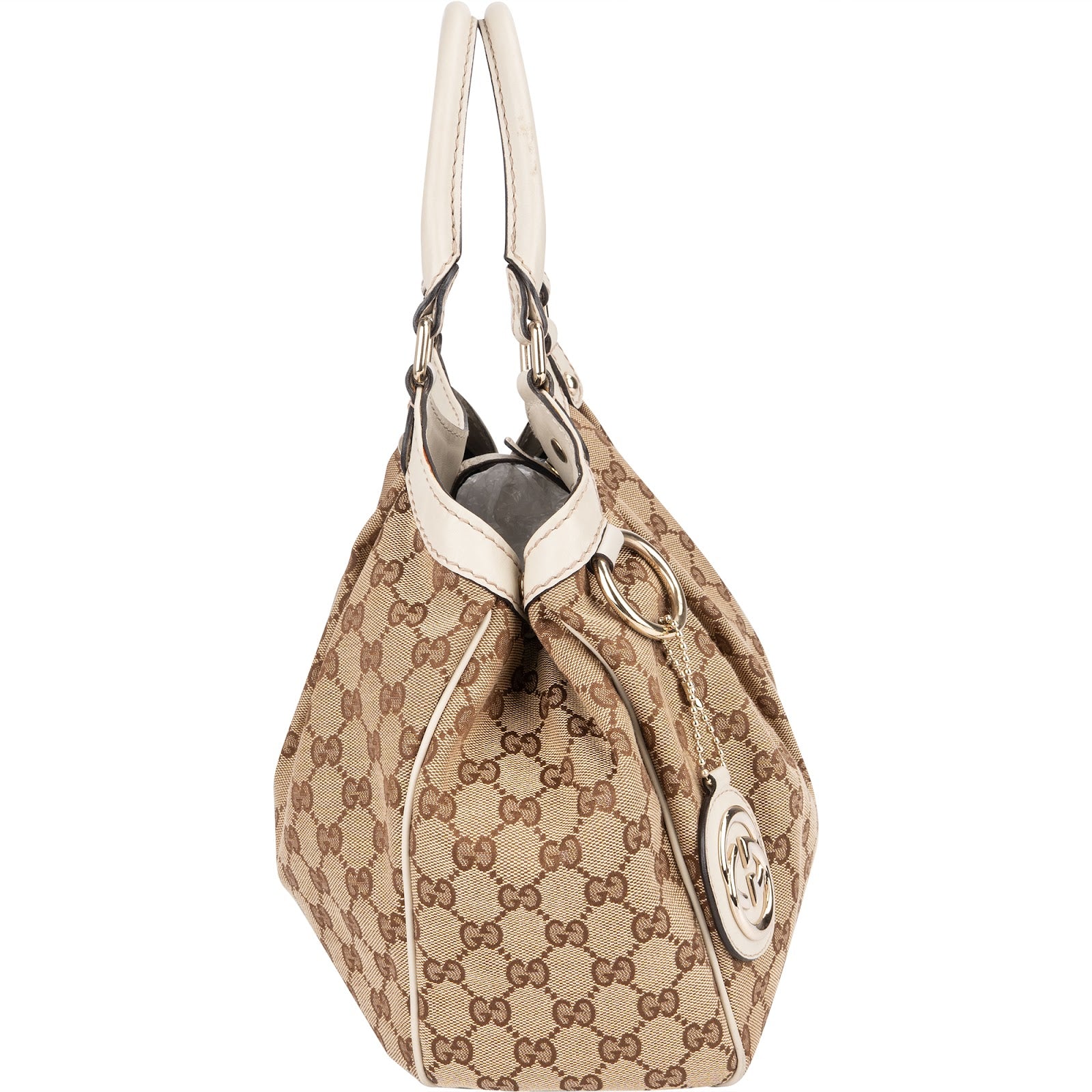 Gucci Monogram GG Canvas Sukey Hobo Handbag - vintageandkickz