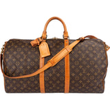 Louis Vuitton Monogram Canvas Keepall 55 Bandoulière Travel Bag