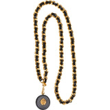 Chanel Black Lambskin Lion Head Medallion Golden Belly Chain Belt (94)