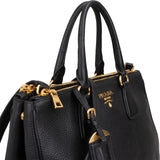 Prada Black Vitello Daino Leather Phenix Tote Handbag