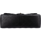 Chanel Quilted Lambskin Gold Jumbo Double Flap Crossbody Bag