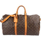 Louis Vuitton Monogram Canvas Keepall 50 Bandoulière Travel Bag