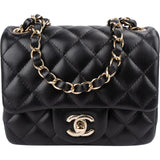 Chanel Quilted Lambskin Mini Square Single Flap Crossbody Bag