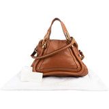 Chloé Brown Grained Leather Paraty Handbag