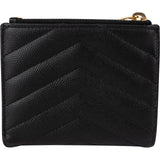 Saint Laurent Grain de Poudre Matelassé Compact Zip Around Wallet