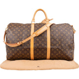 Louis Vuitton Monogram Canvas Keepall 55 Bandoulière Travel Bag