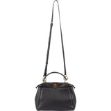 Fendi Black Leather Peekaboo Small Handbag