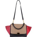 Celine Tricolor Suede Leather Trapeze Handbag