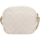 Chanel Quilted Caviar Leather Small Round Camera Crossbody Bag