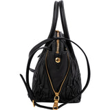 Miu Miu Black Matelassé Nappa Leather Handbag
