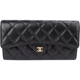 Chanel Quilted Caviar Leather Classic Flap Wallet