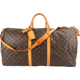 Louis Vuitton Monogram Canvas Keepall 60 Bandoulière Travel Bag