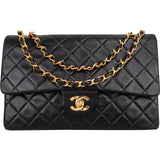 Chanel Quilted Lambskin Medium 24K Gold Double Flap Shoulder Bag