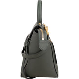 Céline Dark Green Grained Leather Belt Handbag