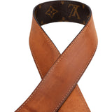 Louis Vuitton Brown Leather Monogram Canvas LV Initiales Belt (85 / 34) M9608