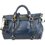 Miu Miu Vitello Lux Leather Bow Handbag
