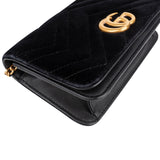 Gucci Chevron Velvet GG Marmont Small Crossbody Bag