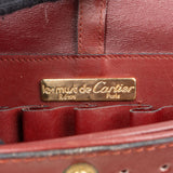 Cartier Bordeaux Leather Briefcase Flap Shoulder Bag