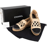 Chanel Raffia Cage CC Espadrilles Shoes (37)