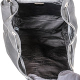 Prada Leopard Print Animal Hair Triangle Multipoket Drawstring Backpack