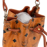 MCM Monogram Visetos Drawstring Bucket Crossbody Bag