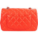 Chanel Quilted Lambskin Mini Rectangular Palladium Single Flap Crossbody Bag