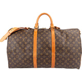 Louis Vuitton Monogram Canvas Keepall 55 Bandoulière Travel Bag