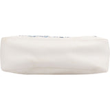 Longchamp White Canvas Blue Embroidered Roseau Sakura Shoulder Bag