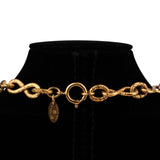 Chanel Gold Tone Vintage Crown Horse Medallion Belly Chain Necklace