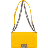Chanel Quilted Lambskin Medium Boy Single Flap Crossbody Bag