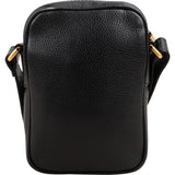 Gucci Pebbled Leather Vintage Emblem Small Crossbody Bag
