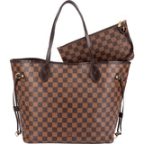 Louis Vuitton Monogram Damier Ebene Neverfull MM Shoulder Bag