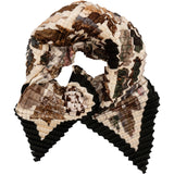 Hermès Autumn Leaf Print Plissé Tuch Scarf