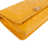 Chanel Quilted Lambskin Small Boy Wallet On Chain Crossbody Bag