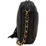 Chanel Quilted Lambskin CC Tassel Crossbody Bag