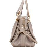 Chloé Grey Grained Leather Paraty Shoulder Handbag