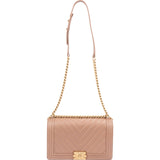 Chanel Chevron Lambskin New Medium Boy  Single Flap Crossbody Bag