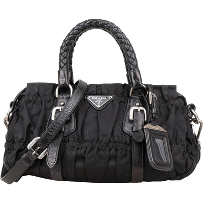 Prada Quilted Tessuto Gaufre Small Satchel Handbag